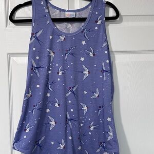 LuLaRoe Blue Bird Print Tank Top
